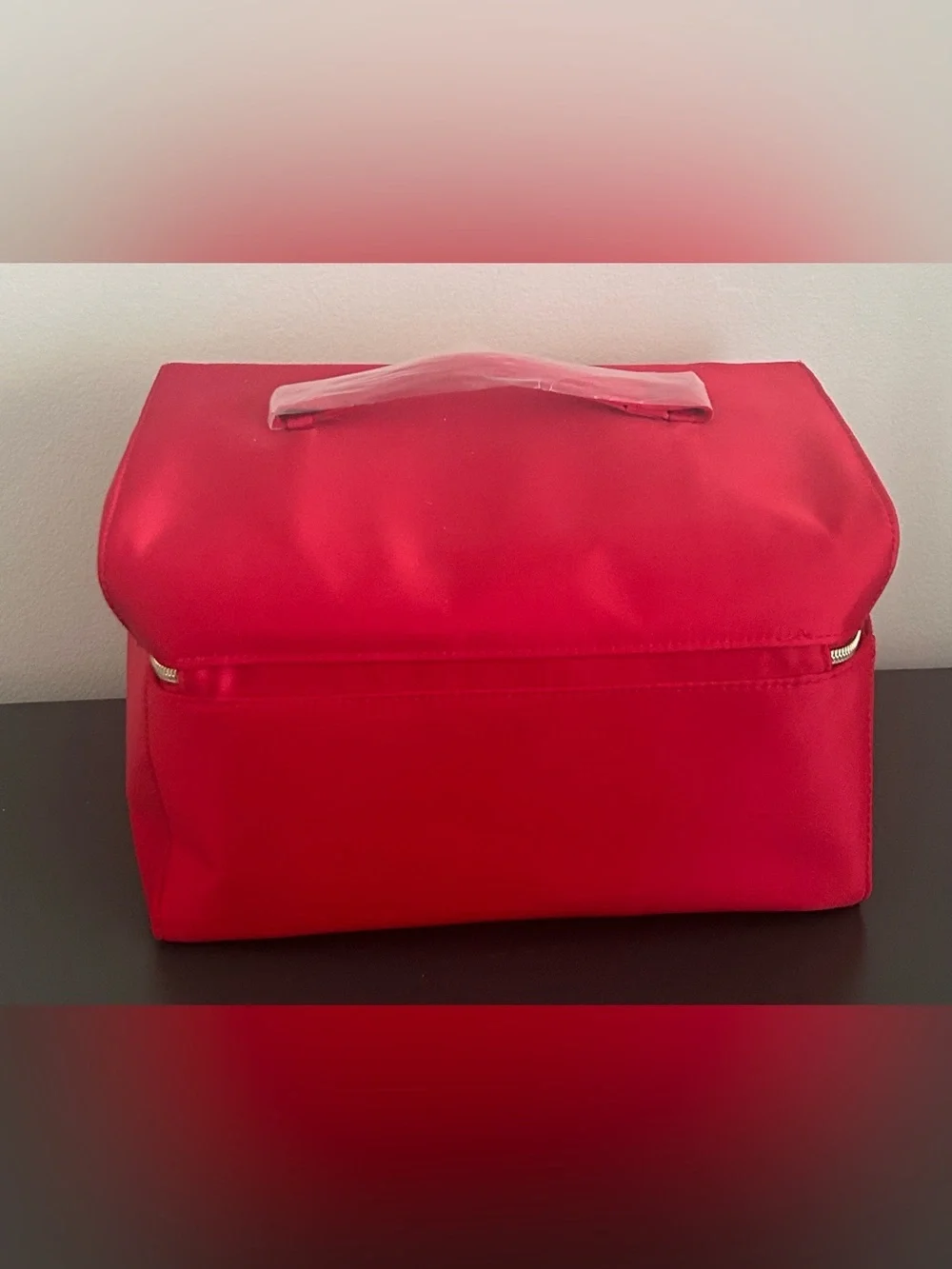 Estée Lauder Red Cosmetic Train Case Makeup Travel Organizer Vanity Ba